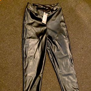 SPLIT HEM LEATHER pants